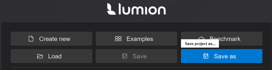 Lumion 2025 vyžaduje soubor Uložit jako - Home-SaveAs.png